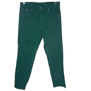 Peter Christian Mens Green Corduroy Pants Straight Leg 100% Cotton MT24 34x30